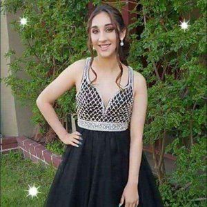 Formal Black Sequined Dress